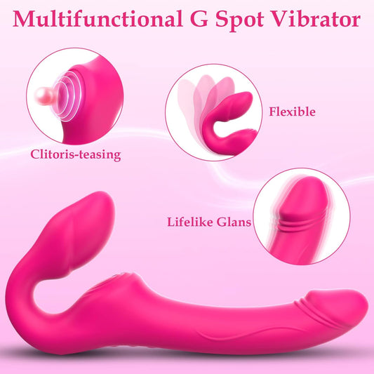 Strapless Strap-On Double-Ended G-Spot Dildo Vibrator